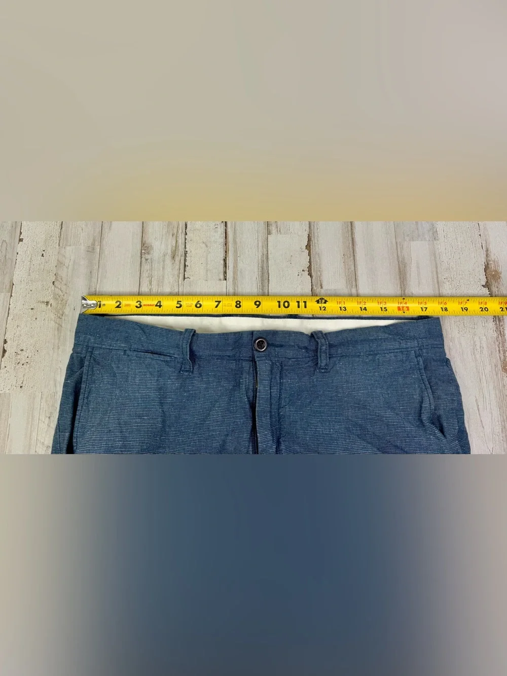 J Crew 484 Pants Mens Size 35x34 Baird McNutt Irish Linen Blend Blue Chino